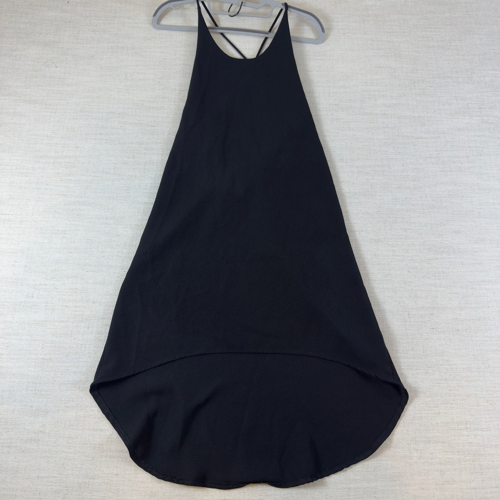 NWT Tobi Black High Low Halter Dress Open Back Crisscross Straps Size Small